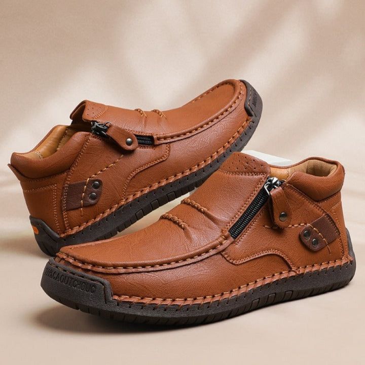 Men's Italian Leather Ankle Shoes | Premium Comfort Fit 1