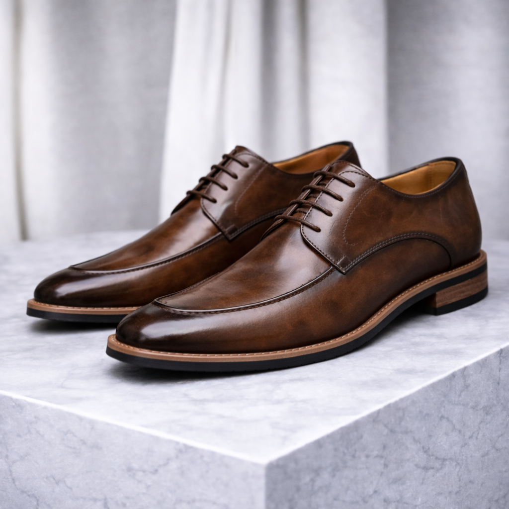 Men's Italian Leather Dress Sneakers | Refined Comfort Style 0