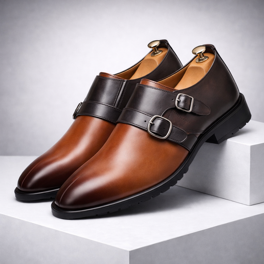 Men's Italian Leather Monk Strap Dress Shoes | Premium Comfort Fit 0