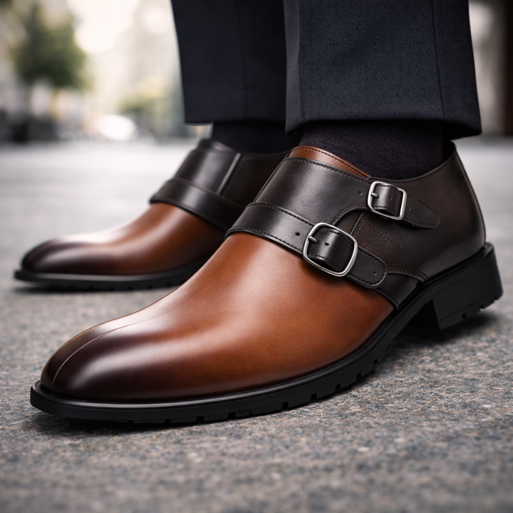 Men's Italian Leather Monk Strap Dress Shoes | Premium Comfort Fit 1