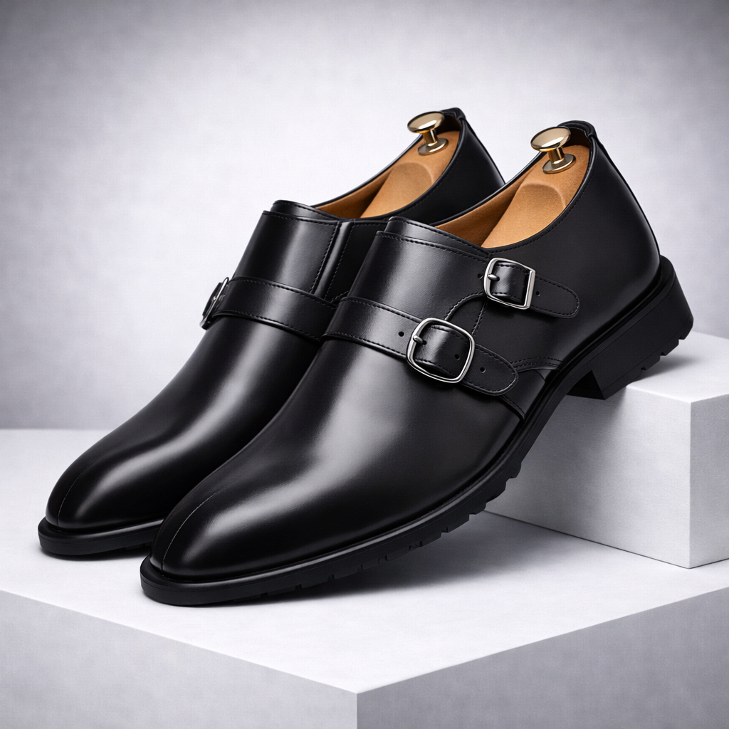 Men's Italian Leather Monk Strap Dress Shoes | Premium Comfort Fit 2