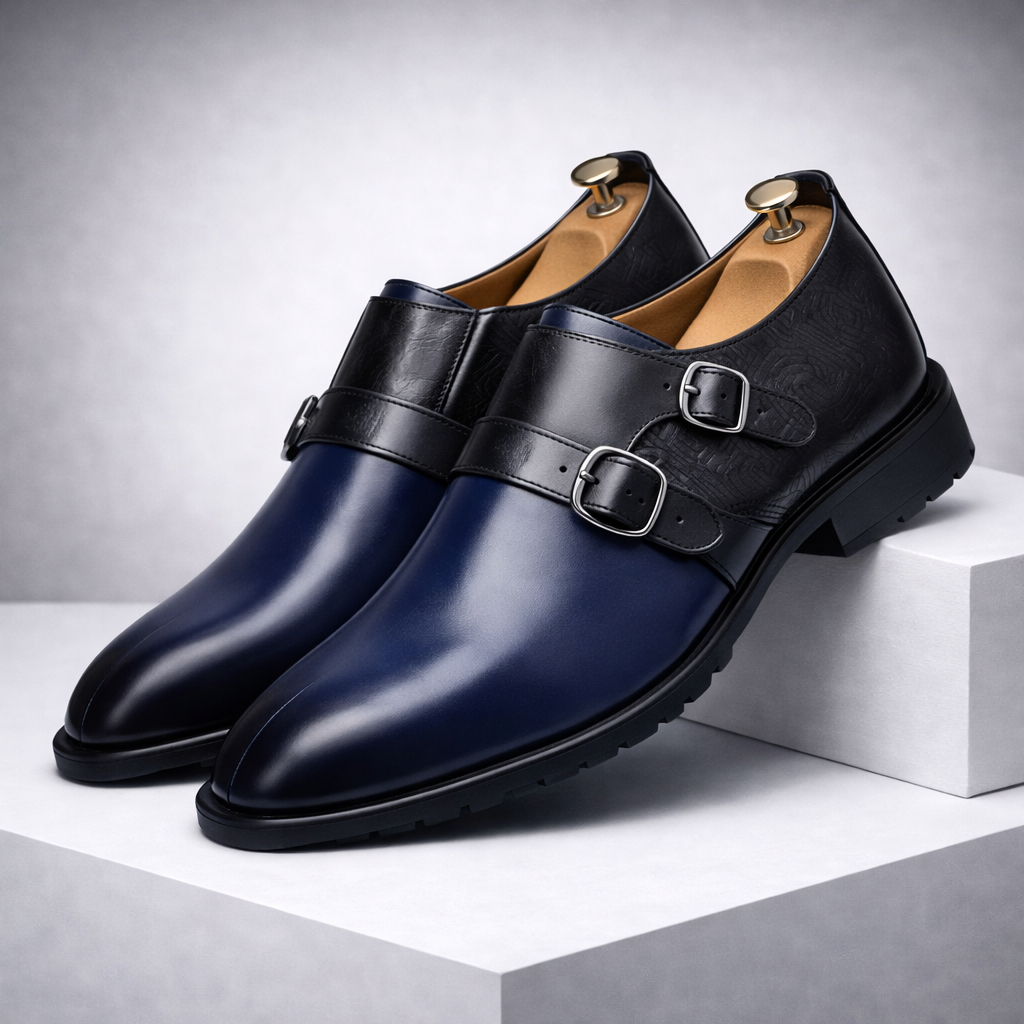 Men's Italian Leather Monk Strap Dress Shoes | Premium Comfort Fit 4