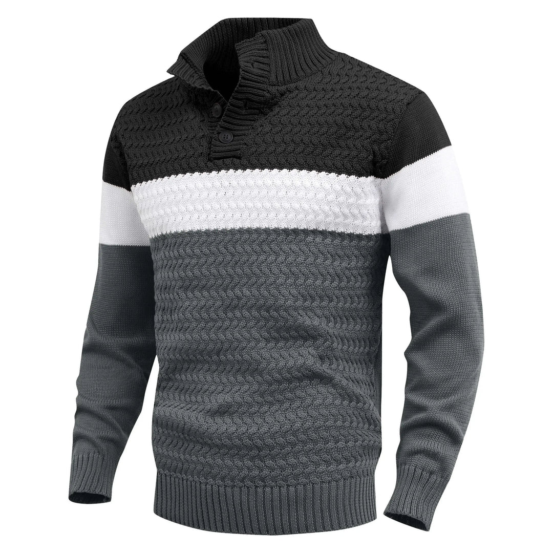 Men's Knit Pullover Sweater | Cozy Lightweight Color-Block Design