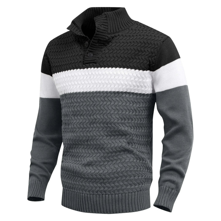 Men's Knit Pullover Sweater | Cozy Lightweight Color-Block Design