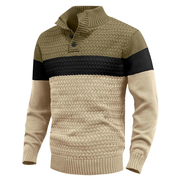Men's Knit Pullover Sweater | Cozy Lightweight Color-Block Design