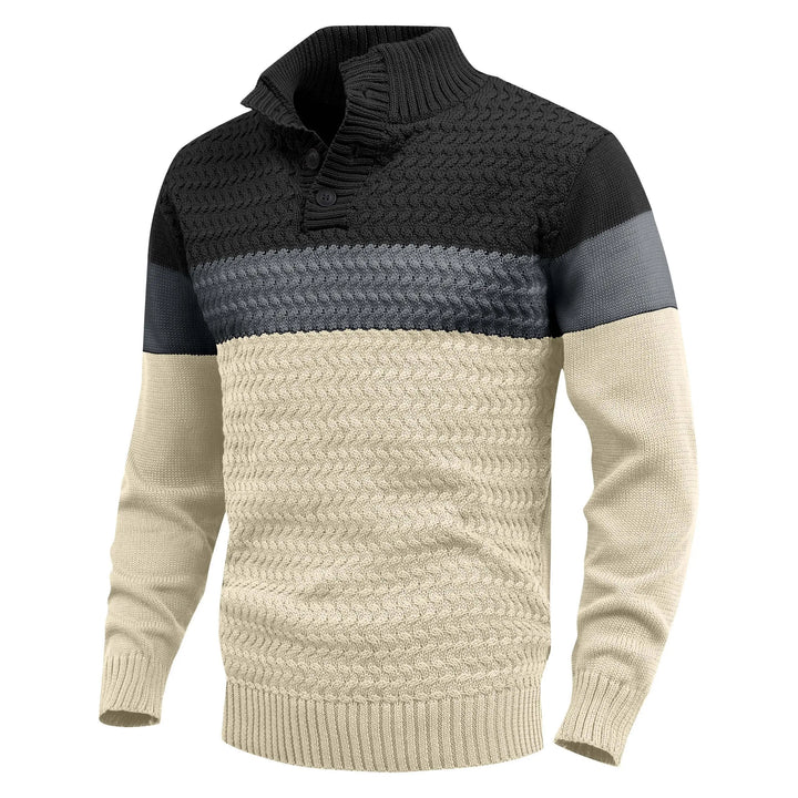 Men's Knit Pullover Sweater | Cozy Lightweight Color-Block Design