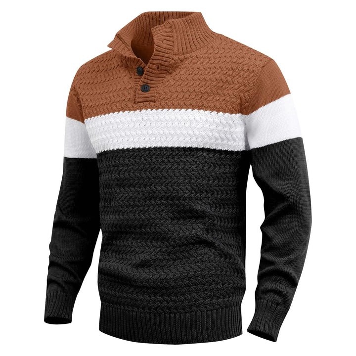 Men's Knit Pullover Sweater | Cozy Lightweight Color-Block Design