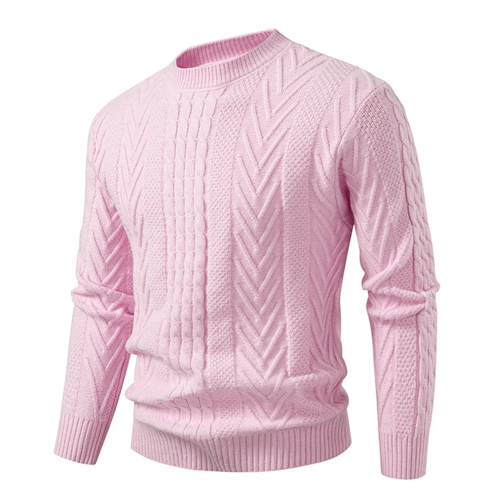 Men's knit pullover sweater with soft slim-fit design
