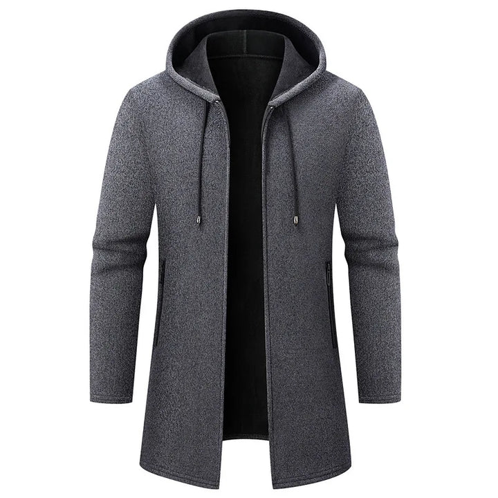 Men's Knitted Hooded Coat | Casual Mid-Length Comfort Fit | Modern Everyday Essential 1