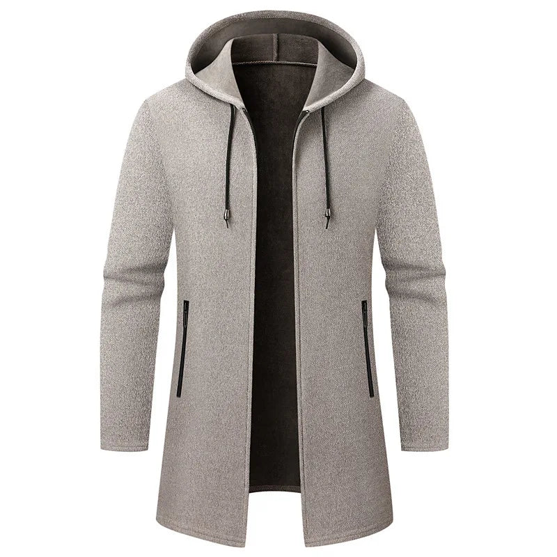 Men's Knitted Hooded Coat | Casual Mid-Length Comfort Fit | Modern Everyday Essential 2