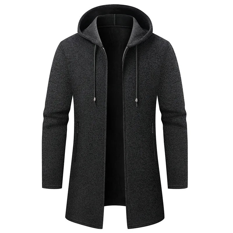 Men's Knitted Hooded Coat | Casual Mid-Length Comfort Fit | Modern Everyday Essential 3