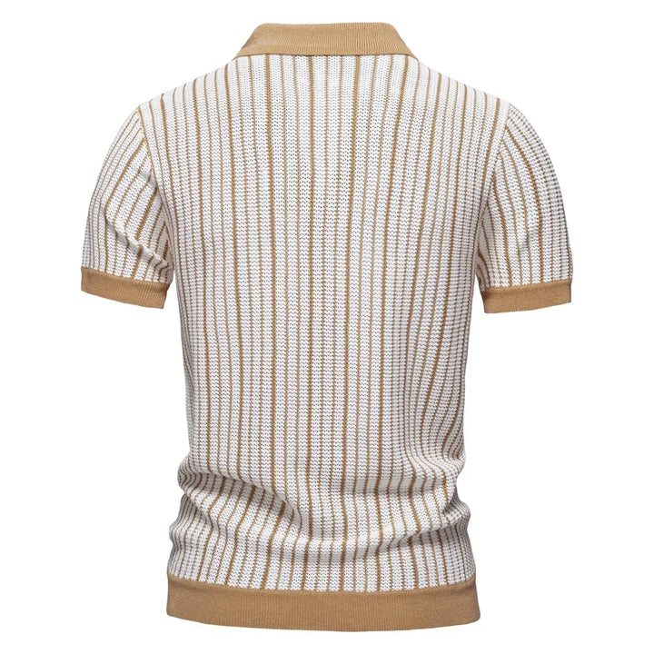 Men's Knitted Mesh Polo Shirt | Stylish Breathable Office Essential