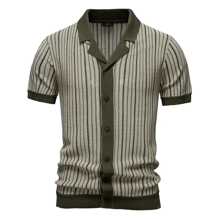Men's Knitted Mesh Polo Shirt | Stylish Breathable Office Essential