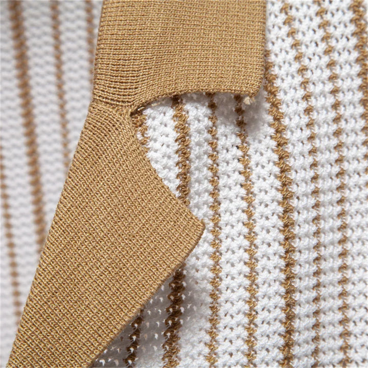 Men's Knitted Mesh Polo Shirt | Stylish Breathable Office Essential