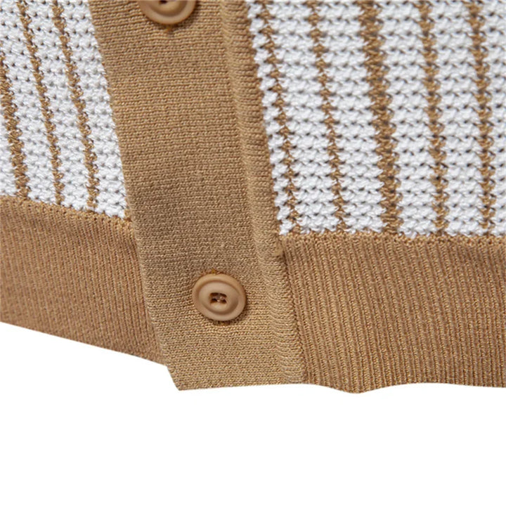 Men's Knitted Mesh Polo Shirt | Stylish Breathable Office Essential