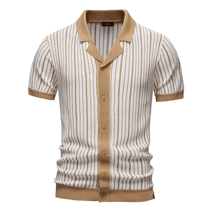 Men's Knitted Mesh Polo Shirt | Stylish Breathable Office Essential