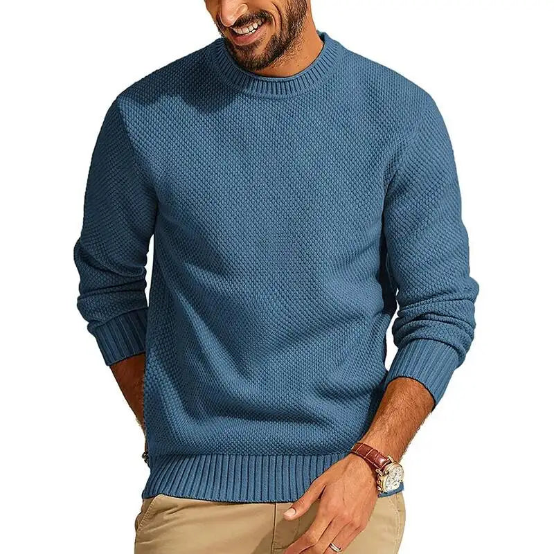 Men's Knitted O Neck Sweater | Casual Lightweight Urban Essential 1