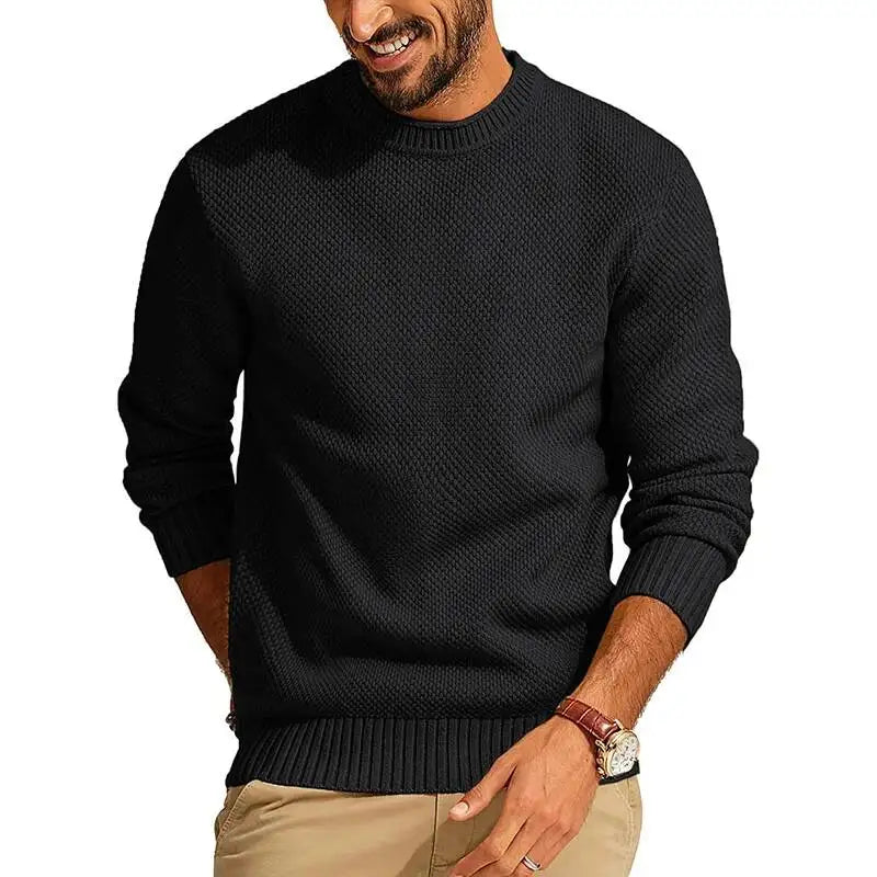 Men's Knitted O Neck Sweater | Casual Lightweight Urban Essential 2