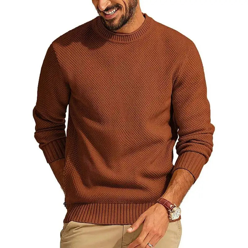 Men's Knitted O Neck Sweater | Casual Lightweight Urban Essential 3