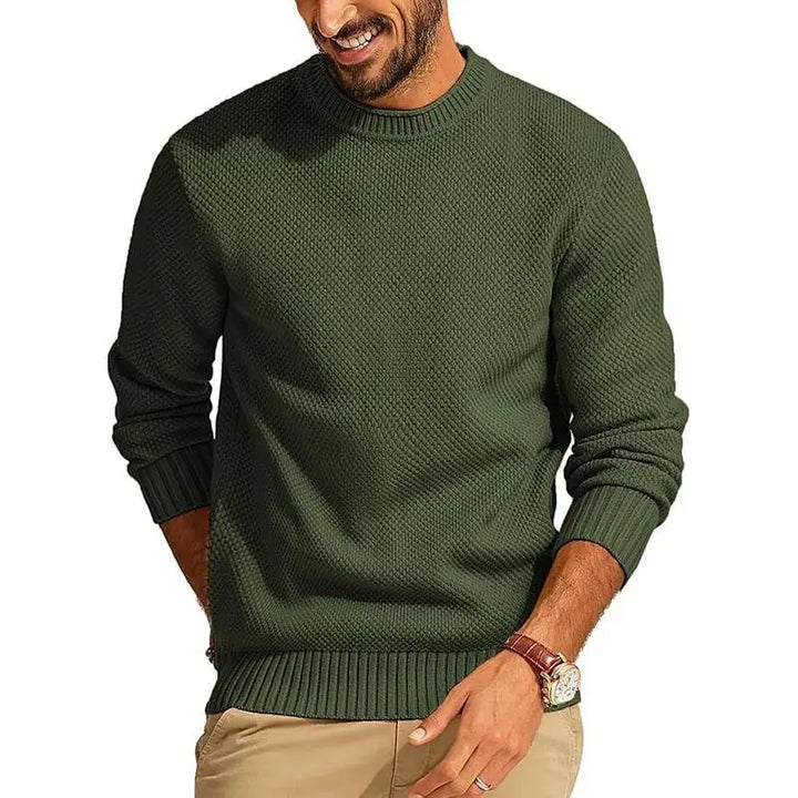 Men's Knitted O Neck Sweater | Casual Lightweight Urban Essential 4
