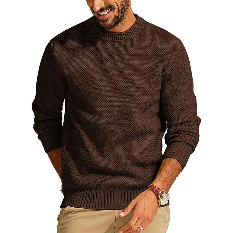 Men's Knitted O Neck Sweater | Casual Lightweight Urban Essential 5