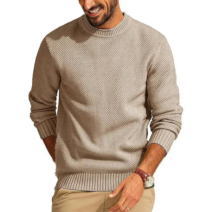 Men's Knitted O Neck Sweater | Casual Lightweight Urban Essential 7