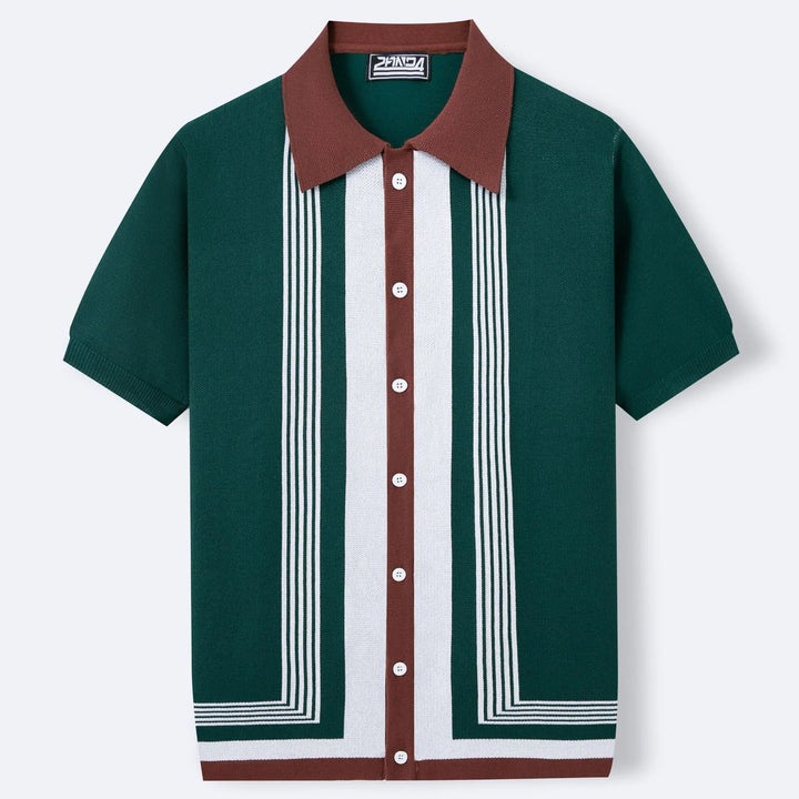 Men's Knitted Polo Shirt | Breathable Striped Summer Style