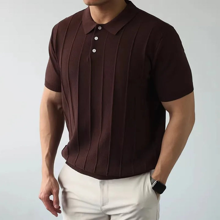 Men's Knitted Polo Shirt | Refined Summer Business Casual Fit 0