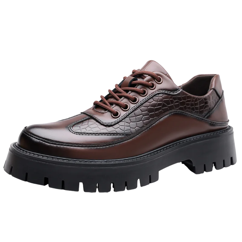 Men's Leather Brown Dress Shoes | Classic Retro Elegance with Thick Sole | All-Day Comfort Fit 6