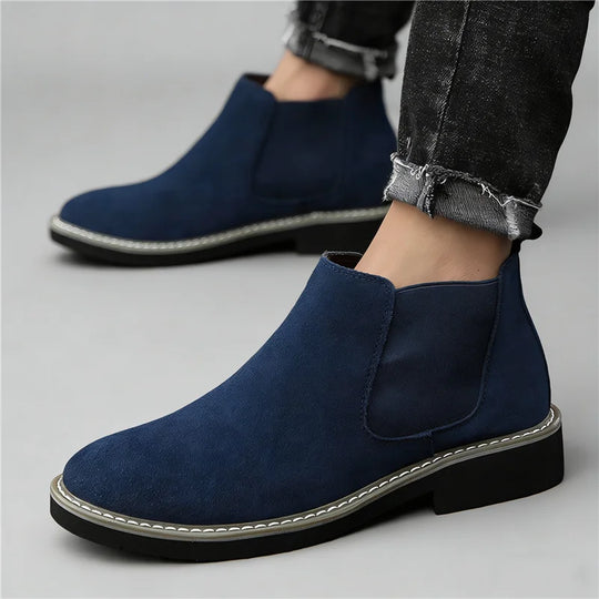 Men's leather Chelsea ankle boots with sleek pointed toe