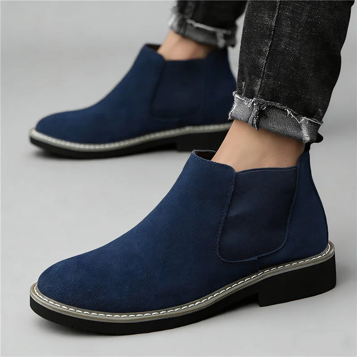 Men's leather Chelsea ankle boots with sleek pointed toe
