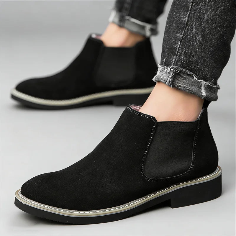 Men's Leather Chelsea Ankle Boots | Sleek Winter Formal Design 4
