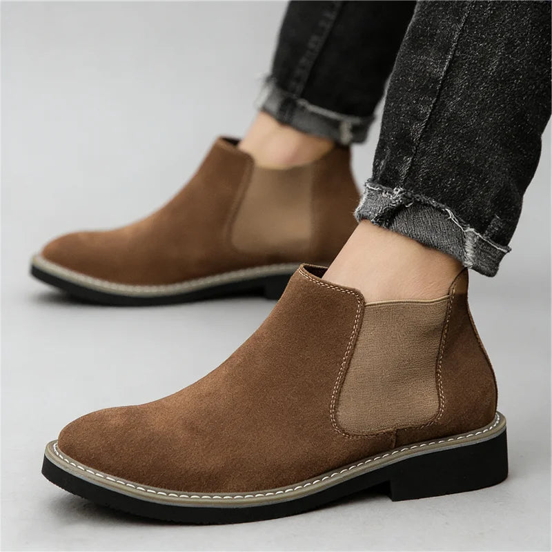 Men's Leather Chelsea Ankle Boots | Sleek Winter Formal Design 5