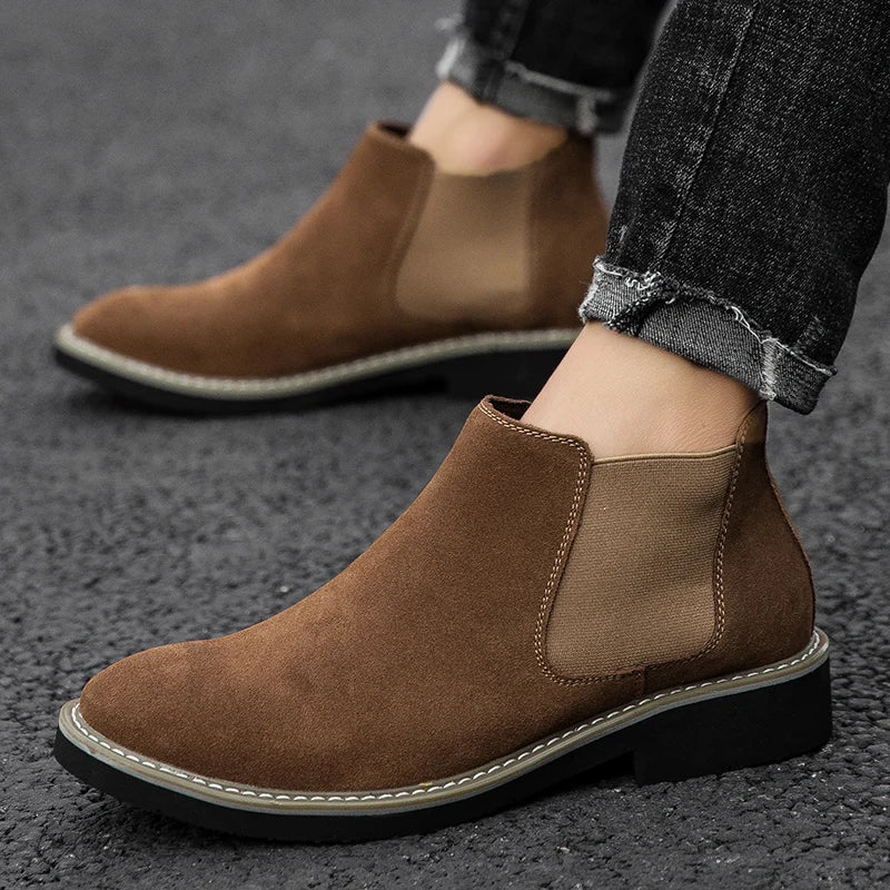 Men's Leather Chelsea Ankle Boots | Sleek Winter Formal Design 6