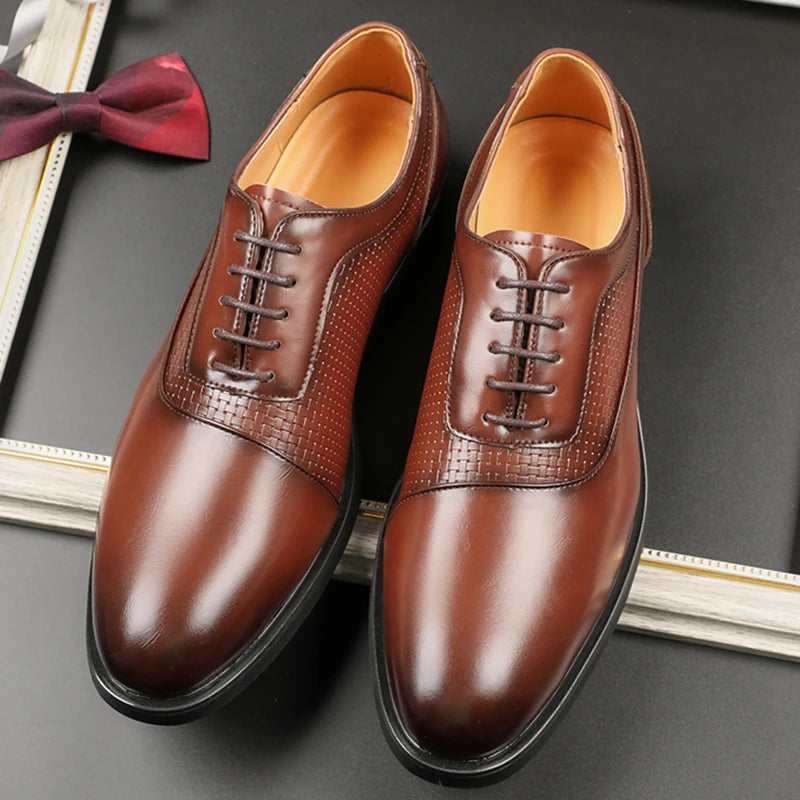 Men's Leather Lace-Up Oxford Shoes | Elegant Business Casual Style 1