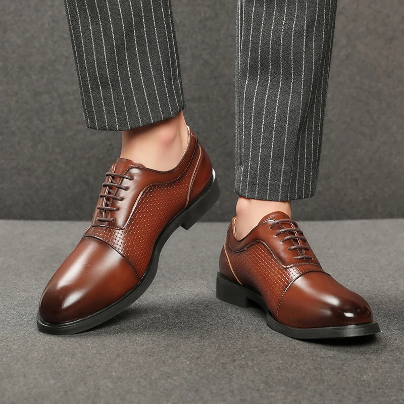 Men's Leather Lace-Up Oxford Shoes | Elegant Business Casual Style 4