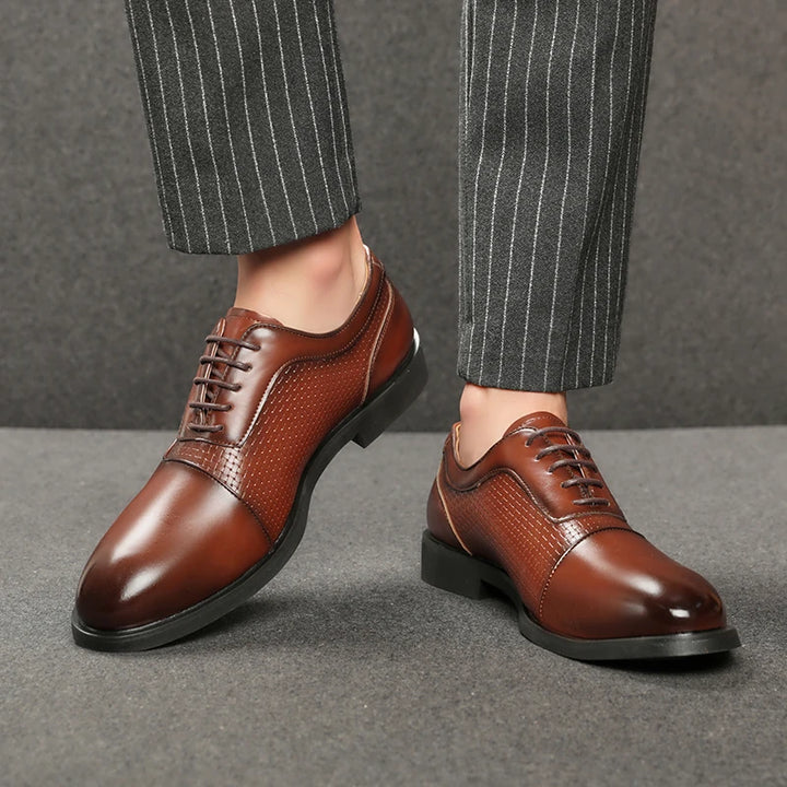Men's Leather Lace-Up Oxford Shoes | Elegant Business Casual Style 4