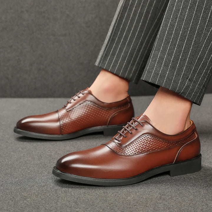 Men's Leather Lace-Up Oxford Shoes | Elegant Business Casual Style 5