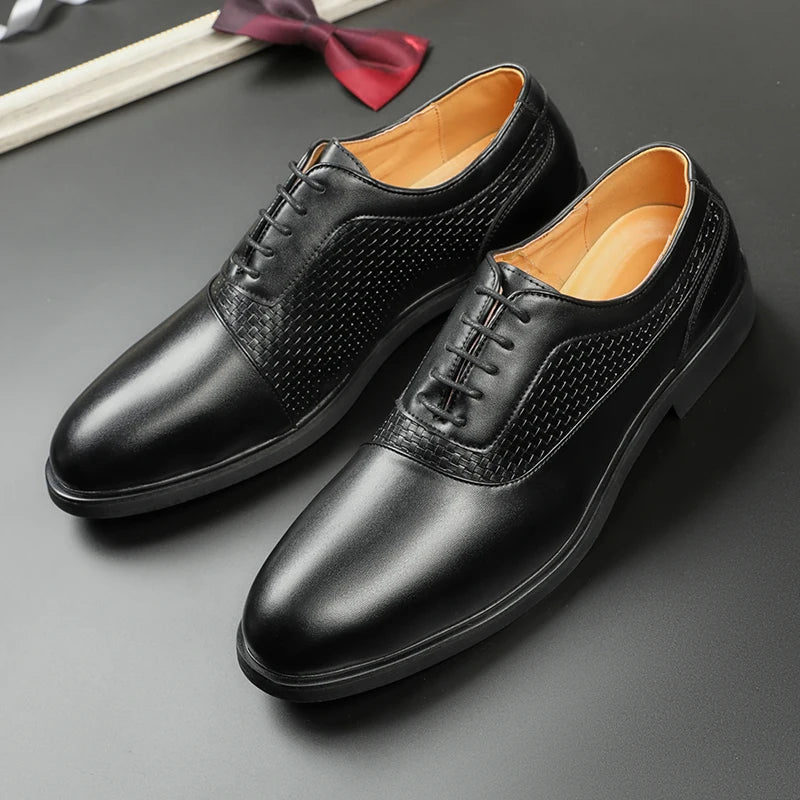 Men's Leather Lace-Up Oxford Shoes | Elegant Business Casual Style 6