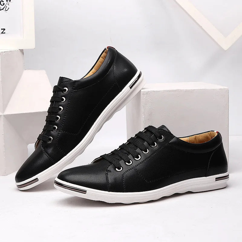Men's Leather Low-Top Sneakers | Sleek Versatile Comfort Design 1