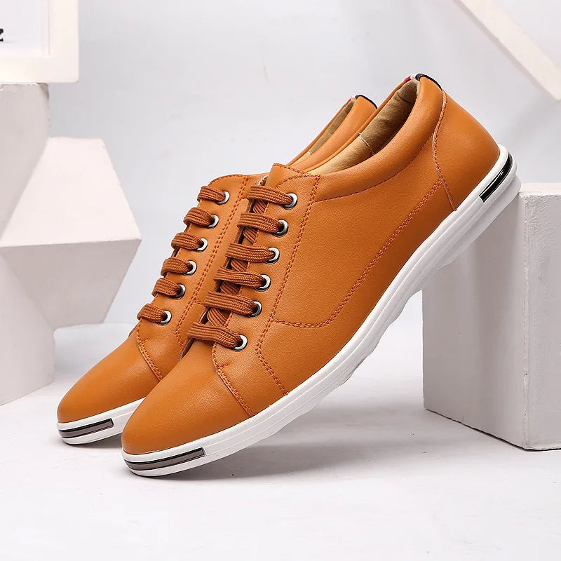 Men's Leather Low-Top Sneakers | Sleek Versatile Comfort Design 2
