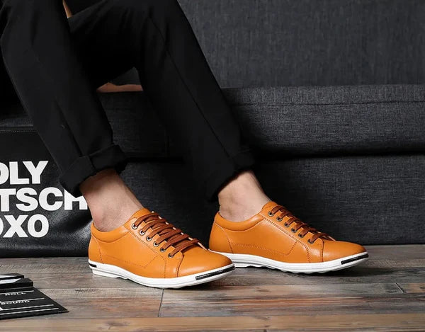 Men's Leather Low-Top Sneakers | Sleek Versatile Comfort Design 5