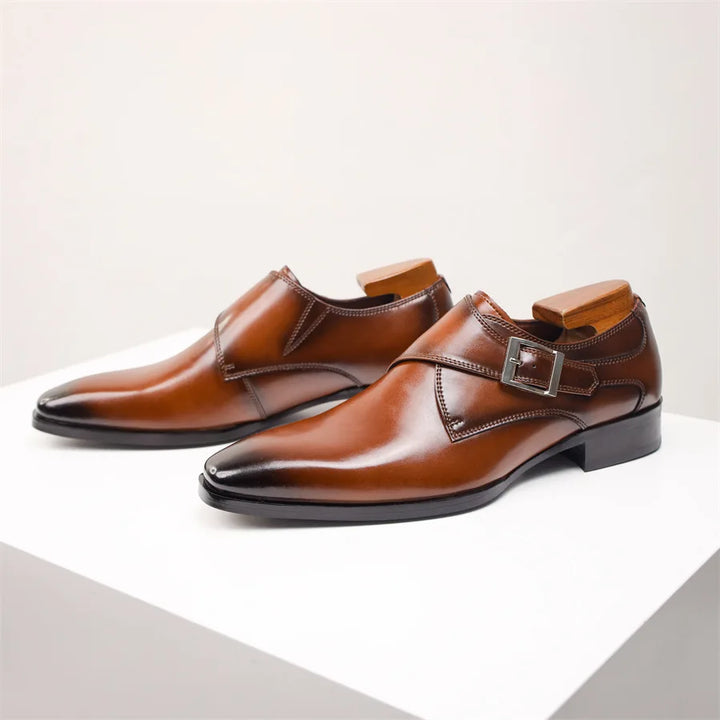 Men's Leather Monk Strap Oxfords | Classic Retro Business Style 5