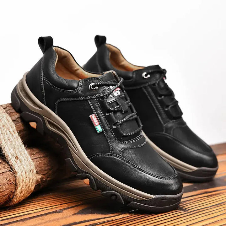 Men's Leather Trail Sneakers | Durable Retro Comfort Fit 0