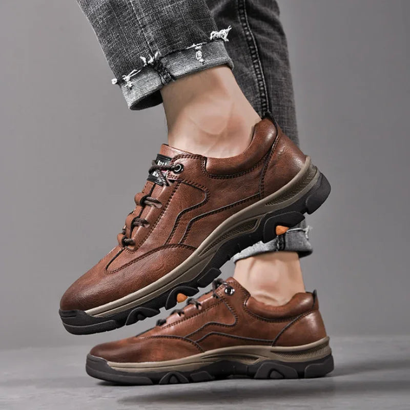 Men's Leather Trail Sneakers | Durable Retro Comfort Fit 4