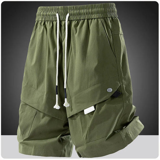 Men's lightweight cargo shorts with elastic waist