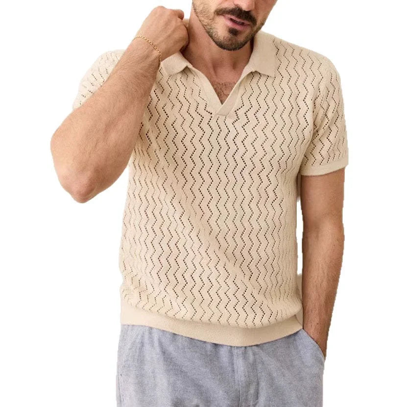 Men's Lightweight Knit Polo Shirt | Classic Slim Fit Summer Essential