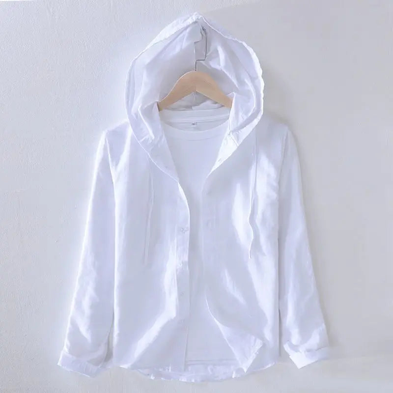 Men's Lightweight Striped Hooded Long-Sleeved Shirt | Casual Spring Style Statement 1