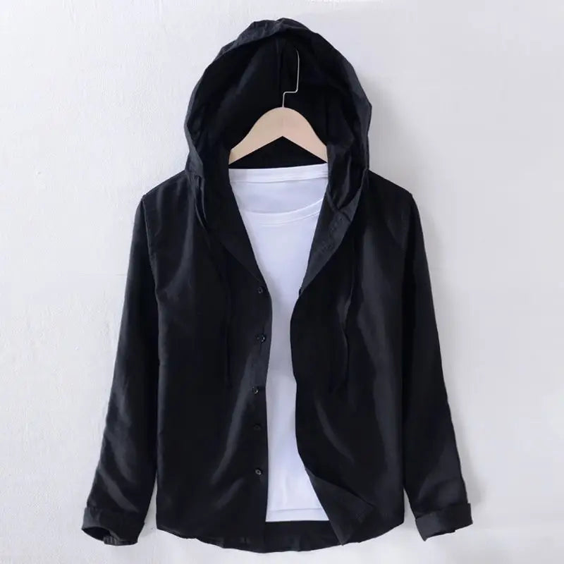Men's Lightweight Striped Hooded Long-Sleeved Shirt | Casual Spring Style Statement 3