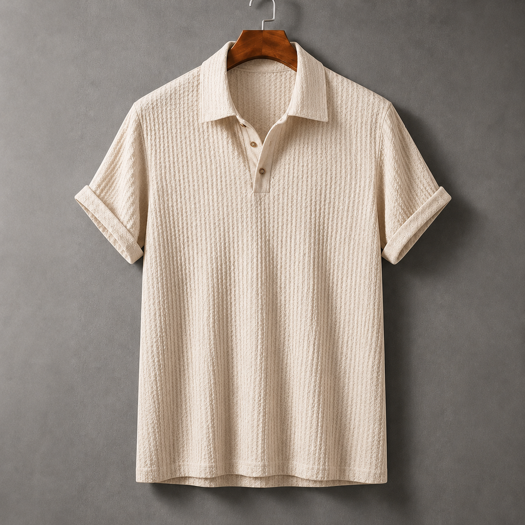 Men's Lightweight Waffle-Knit Polo Shirt | Classic Everyday Comfort Fit 1